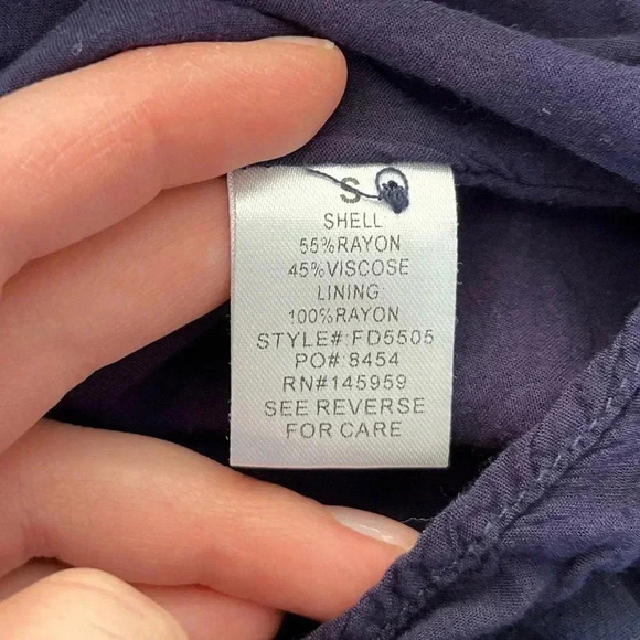 Dress Forum/ Navy blue midi dress/ Balloon sleeves/ Drop waist/Tiered/ Size US S - Picture 12 of 16